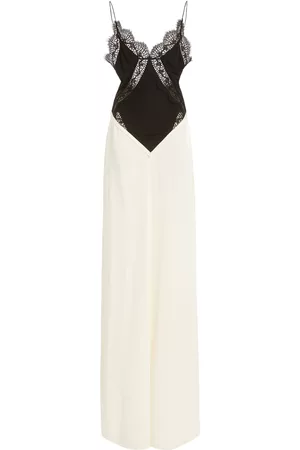 Victoria Beckham Women Party Dresses - Women's Lace-Detailed Camisole Gown - Black/white - UK 6 - Moda Operandi