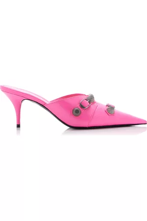 Balenciaga Women Sandals - Women's Cagole Leather Mules - Pink - IT 36 - Moda Operandi