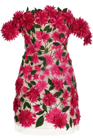 Oscar de la Renta Women Dresses - Women's Dahlia Embroidered Mini Dress - Multi - US 0 - Moda Operandi