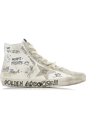 Golden Goose Women Designer sneakers - Women's Francy Printed Leather Sneakers - White - IT 35 - Moda Operandi