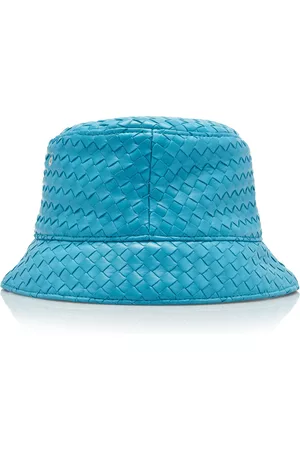 Bottega Veneta Women Hats - Women's Intrecciato Leather Bucket Hat - Blue - S - Moda Operandi