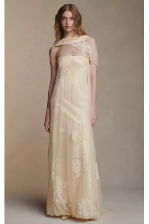 Danielle Frankel Women Party Dresses - Women's Yara Lace Overlay Gown - Off-White - US 00 - Only At Moda Operandi