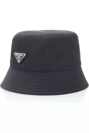 Prada Women Hats - Women's Logo-Embellished Shell Bucket Hat - Black - S - Moda Operandi