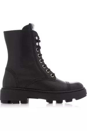 Miu Miu Women Boots - Women's Leather Combat Boots - Black - IT 36 - Moda Operandi