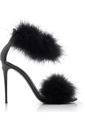 Dolce & Gabbana Women Sandals - Women's Marabou Leather Sandals - Black - IT 36 - Moda Operandi