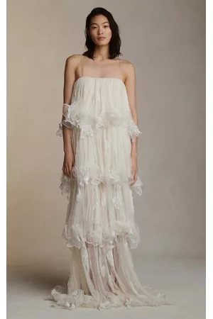 Danielle Frankel Women Party Dresses - Women's Wren Stretch Silk And Tulle Gown - Off-White - US 00 - Only At Moda Operandi