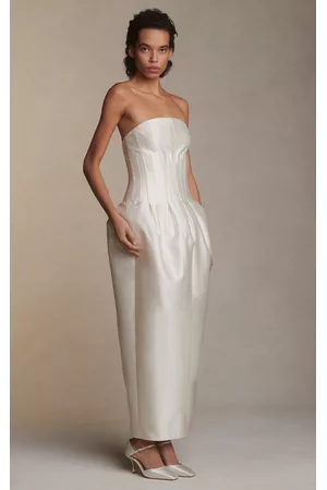 Danielle Frankel Women Party Dresses - Women's Audra Wool And Silk Blend Twill Gown - Off-White - US 00 - Only At Moda Operandi