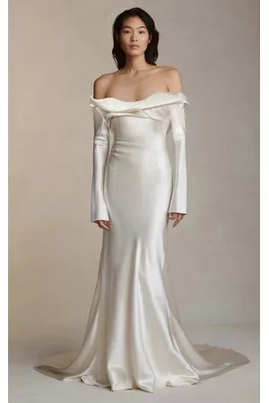 Danielle Frankel Women Party Dresses - Women's Noa Wool And Silk Blend Satin Gown - Off-White - US 00 - Only At Moda Operandi