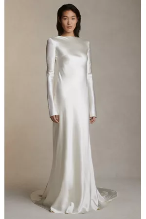 Danielle Frankel Women Party Dresses - Women's Simone Wool And Silk Blend Satin Gown - Off-White - US 00 - Only At Moda Operandi