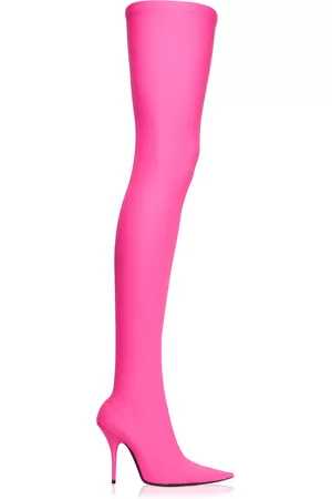 Balenciaga Women High Heels - Women's Knife Jersey Over-The-Knee Pumps - Pink - IT 36 - Moda Operandi