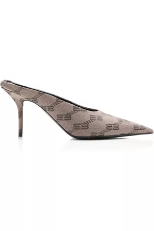 Balenciaga Women Sandals - Women's Square Knife Jacquard Mules - Neutral - IT 36 - Moda Operandi