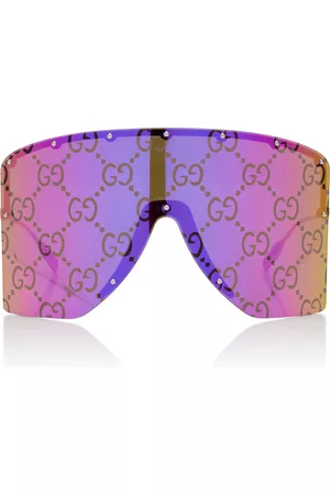 Gucci Women Sunglasses - Women's Parade Runway Mask-Frame Metal Sunglasses - Purple - OS - Moda Operandi