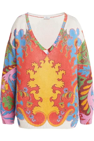 Etro Women Sweaters - Women's Printed Silk And Linen Knit Sweater - Multi - IT 38 - Moda Operandi