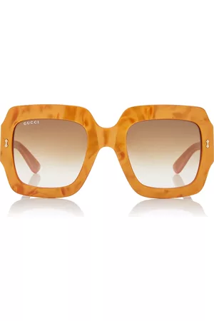 Gucci Women Sunglasses - Women's Oversized Rectangular-Frame Acetate Sunglasses - Yellow - OS - Moda Operandi