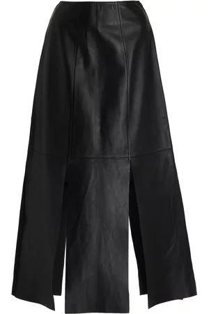 By Malene Birger Women Leather Skirts - Women's Lunes Leather Midi Skirt - Black - EU 34 - Moda Operandi
