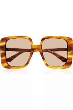 Gucci Women Sunglasses - Women's Oversized Rectangular-Frame Acetate Sunglasses - Brown - OS - Moda Operandi
