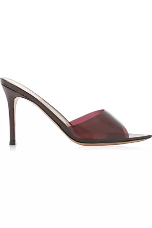 Gianvito Rossi Women Sandals - Women's Elle Leather and PVC Sandals - Burgundy - IT 35 - Moda Operandi