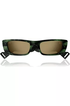 Gucci Women Sunglasses - Women's GG Narrow Rectangular-Frame Acetate Sunglasses - Green - OS - Moda Operandi