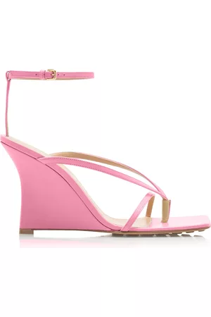 Bottega Veneta Women Wedge Sandals - Women's Lounge Leather Wedge Sandals - Pink - IT 36 - Moda Operandi