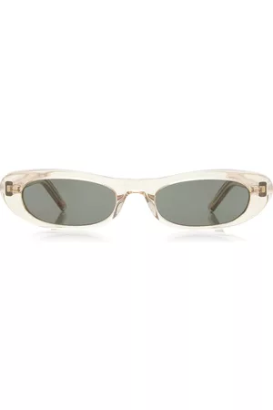 Saint Laurent Women Sunglasses - Women's Shade Narrow Oval-Frame Acetate Sunglasses - Neutral - OS - Moda Operandi