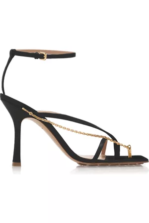 Bottega Veneta Women Sandals - Women's Chain-Trimmed Lounge Leather Sandals - Black - IT 35 - Moda Operandi