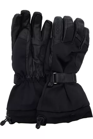 Bogner Women Ski Accessories - Women's Ella Leather-Tipped Nylon Ski Gloves - Black - 6.5 - Moda Operandi