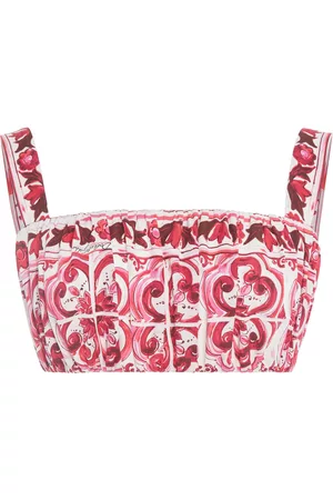 Dolce & Gabbana Women Crop Tops - Women's Silk Poplin Cropped Top - Print - IT 36 - Moda Operandi