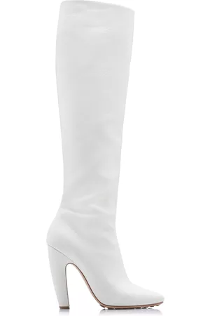 Bottega Veneta Women Knee High Boots - Women's Leather Knee Boots - White - IT 36 - Moda Operandi
