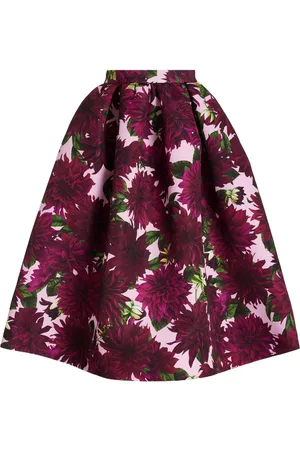 Oscar de la Renta Women Midi Skirts - Women's Dahlia Faille Midi Skirt - Multi - US 0 - Moda Operandi