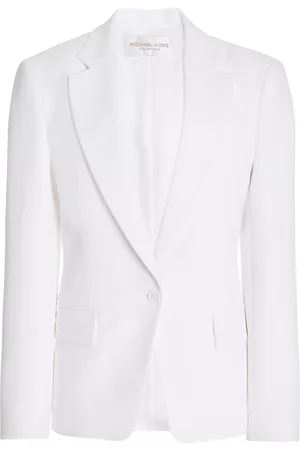 Michael Kors Women Cropped Jackets - Women's Cut Away Jacket - White - US 0 - Moda Operandi