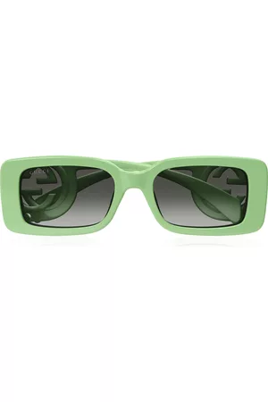 Gucci Women Sunglasses - Women's Chaise-Longue Square-Frame Acetate Sunglasses - Green - OS - Moda Operandi