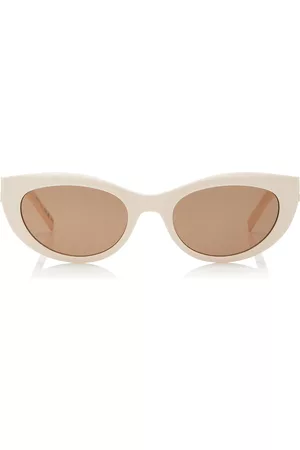 Saint Laurent Women Sunglasses - Women's YSL Cat-Eye Acetate Sunglasses - White - OS - Moda Operandi