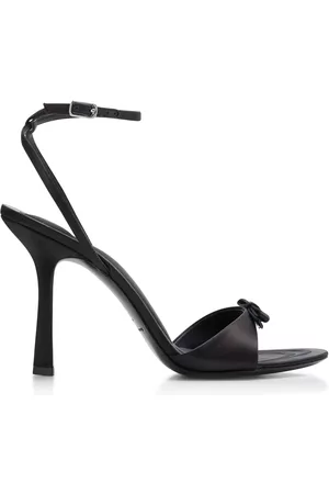 Alexander Wang Women Sandals - Women's Dahlia Bow Satin Sandals - Black - IT 36 - Moda Operandi