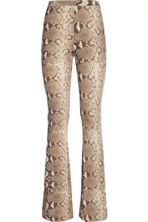 Stella McCartney Women Wide Leg Pants - Women's Flared Python Jersey Pants - Brown - XS - Moda Operandi