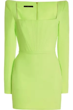 ALEX PERRY Women Party Dresses - Women's Exclusive Dale Stretch-Crepe Corseted Mini Dress - Green - AU 4 - Moda Operandi