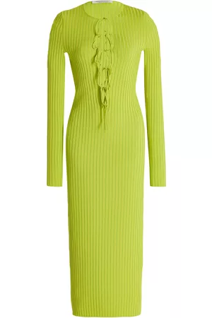 Serafini Women Maxi Dresses - Women's Gathered Cutout Maxi Dress - Green - IT 40 - Moda Operandi