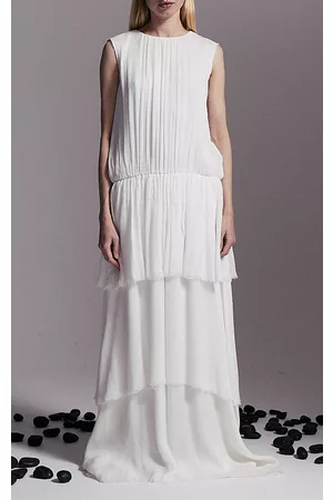 Albus Lumen Women Party Dresses - Women's Cloud Layered Silk Chiffon Gown - White - AU 6 - Only At Moda Operandi