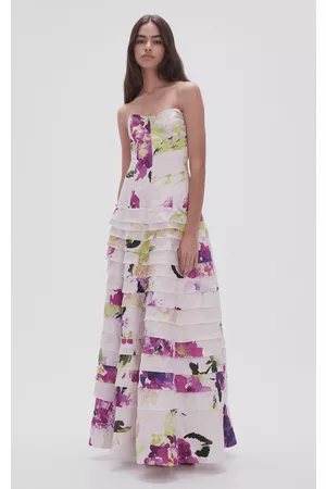 AJE Women Party Dresses - Women's Victoria Tiered Linen-Blend Gown - Multi - AU 4 - Only At Moda Operandi