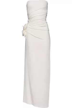 MAGDA BUTRYM Women Party Dresses - Women's Floral-Detailed Strapless Gown - Off-White - FR 34 - Moda Operandi