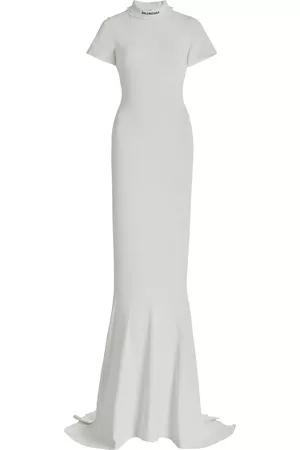 Balenciaga Women Maxi Dresses - Women's Stretch-Cotton Maxi T-Shirt Dress - White - XS - Moda Operandi