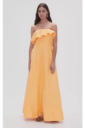 AJE Women Party Dresses - Women's Shallows Linen-Blend Gown - Yellow - AU 4 - Only At Moda Operandi