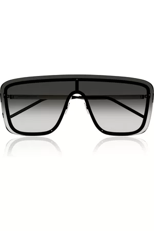 Saint Laurent Women Sunglasses - Women's Mask D-Frame Metal Sunglasses - Black - OS - Moda Operandi
