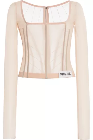 Dolce & Gabbana Women Long Sleeve - Women's Silk Crepe Long Sleeve Top - Neutral - IT 38 - Moda Operandi