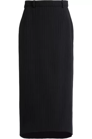 Balenciaga Women Skirts - Women's Pinstriped Twill Hourglass Skirt - Black - FR 34 - Moda Operandi