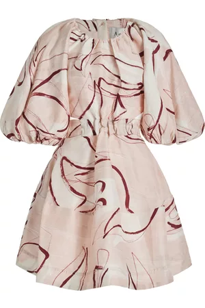 AJE Women Printed Dresses - Women's Psychedelia Printed Cut-Out Mini Dress - Pink - AU 4 - Moda Operandi