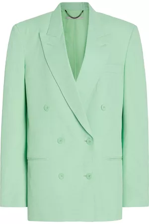 Stella McCartney Women Double Breasted Blazers - Women's Oversized Double-Breasted Blazer Jacket - Green - IT 36 - Moda Operandi