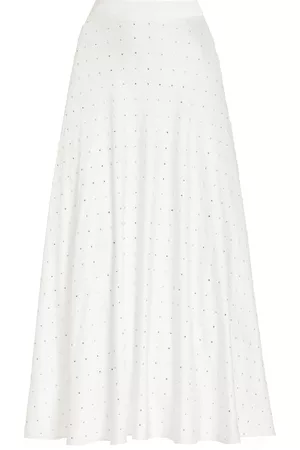Paco rabanne Women Maxi Skirts - Women's Exclusive Crystal-Embellished Satin Maxi Skirt - White - FR 34 - Moda Operandi
