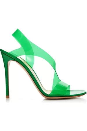 Gianvito Rossi Women Sandals - Women's Exclusive Metropolis PVC; Leather Sandals - Green - IT 36 - Moda Operandi