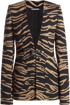 Stella McCartney Women Cropped Jackets - Women's Printed Wool-Blend Jacket - Animal - IT 36 - Moda Operandi