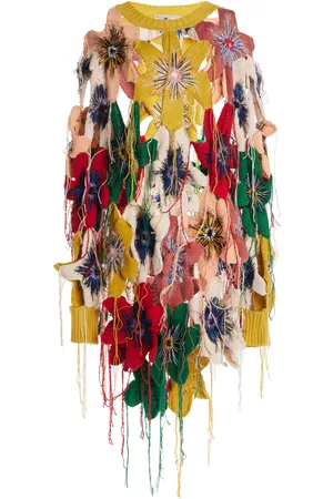 Stella McCartney Women Sweaters - Women's Hand-Knit Floral Wool-Blend Sweater - Multi - IT 38 - Moda Operandi